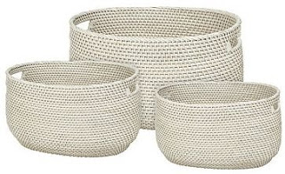 cestas blancas de ratan