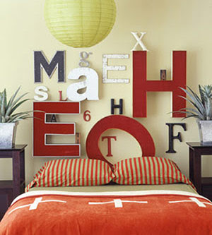 decorar un cabecero de cama con letras