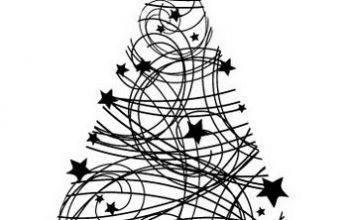 Siete árboles de Navidad adhesivos.