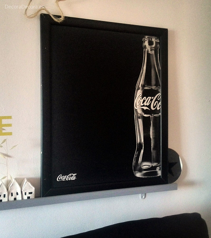 Pizarra de Coca-Cola para decorar.