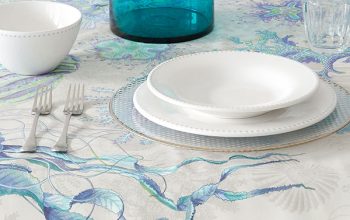 Decoración de mesa inspirada en el fondo del mar