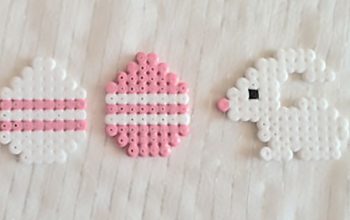 Conejito y huevos de Pascua con Hama Beads.