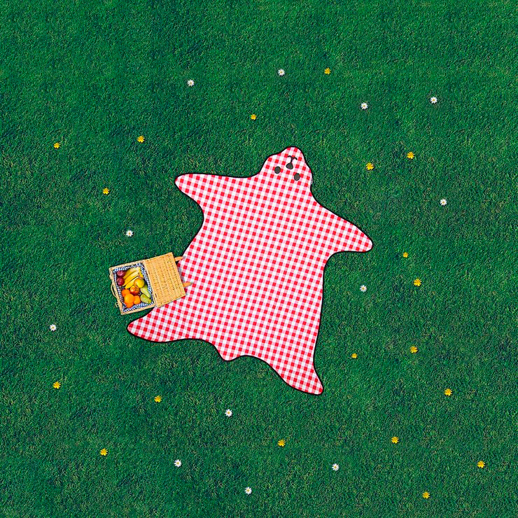 Manta de picnic con forma de oso